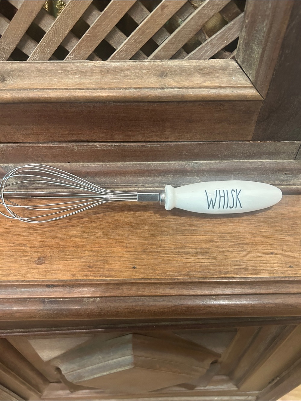 Rae Dunn Cream 'WHISK' Handheld Kitchen Whisk